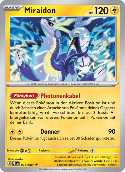 Miraidon 028/084 Dunkelnacht Pokémon Karte