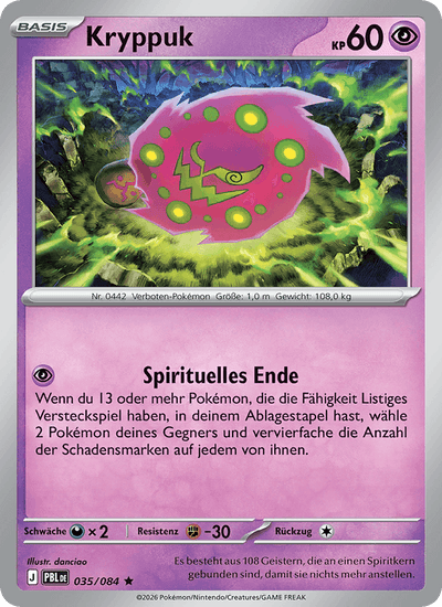 Kryppuk 035/084 Dunkelnacht Pokémon Karte