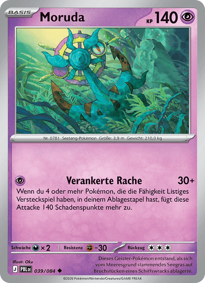 Moruda 039/084 Dunkelnacht Pokémon Karte