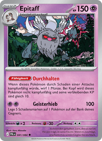 Epitaff 041/084 Dunkelnacht Pokémon Karte