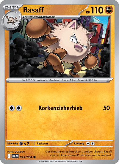 Rasaff 043/084 Dunkelnacht Pokémon Karte