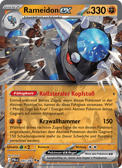 Rameidon-ex 045/084 Dunkelnacht Pokémon Karte