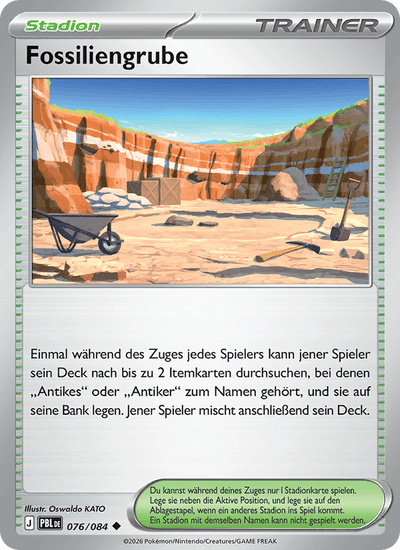 Fossiliengrube 076/084 Dunkelnacht Pokémon Karte