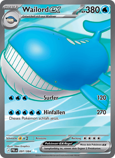 Wailord-ex 097/084 Dunkelnacht Pokémon Karte