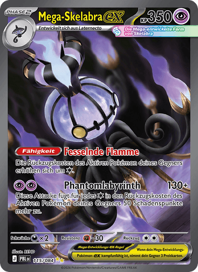 Mega-Skelabra-ex 115/084 Dunkelnacht Pokémon Karte