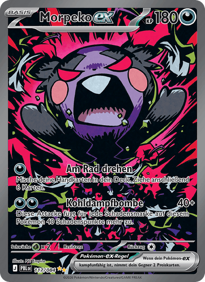 Morpeko-ex 117/084 Dunkelnacht Pokémon Karte
