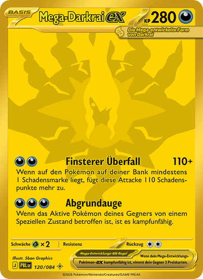 Mega-Darkrai-ex 120/084 Dunkelnacht Pokémon Karte