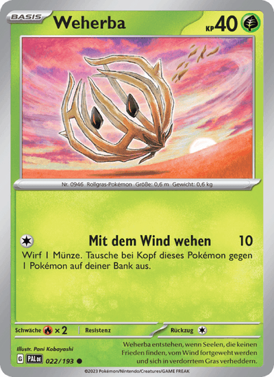 Weherba 022/193 Entwicklungen in Paldea Pokémon Karte