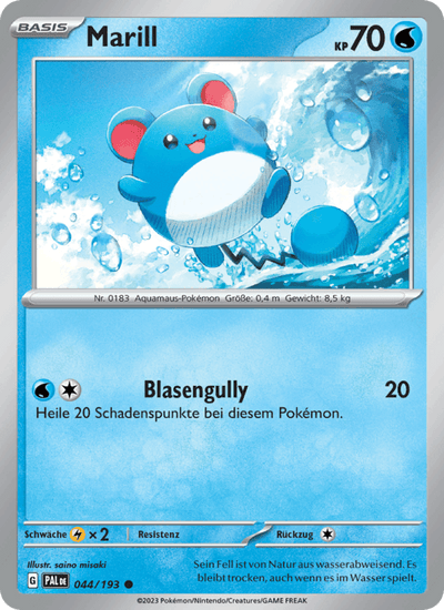 Marill 044/193 Entwicklungen in Paldea Pokémon Karte