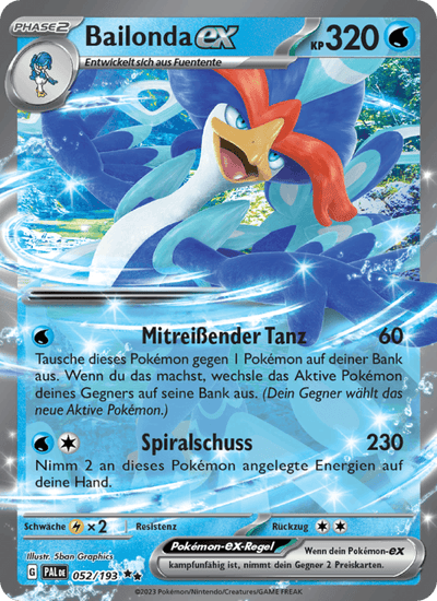 Bailonda-ex 052/193 Entwicklungen in Paldea Pokémon Karte