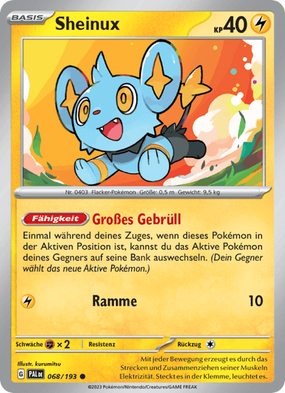 Sheinux 068/193 Entwicklungen in Paldea Pokémon Karte