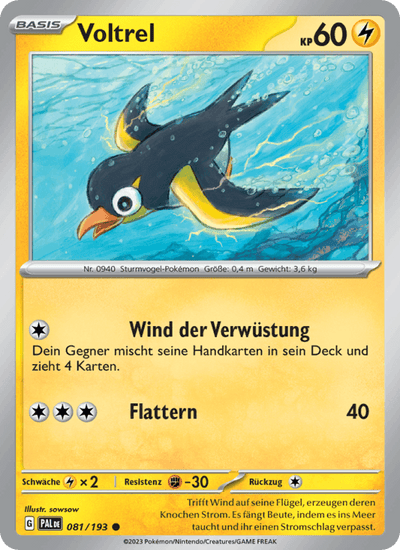 Voltrel 081/193 Entwicklungen in Paldea Pokémon Karte
