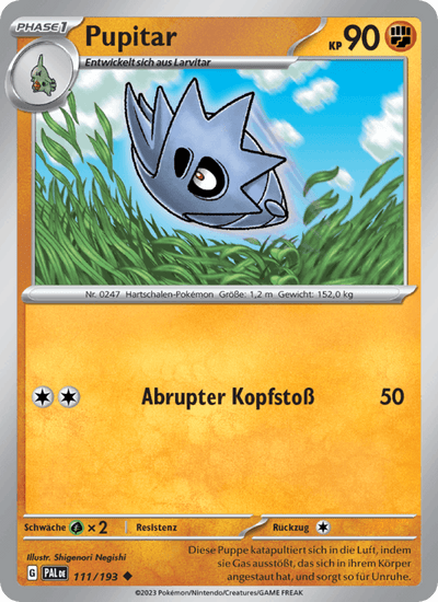 Pupitar 111/193 Entwicklungen in Paldea Pokémon Karte
