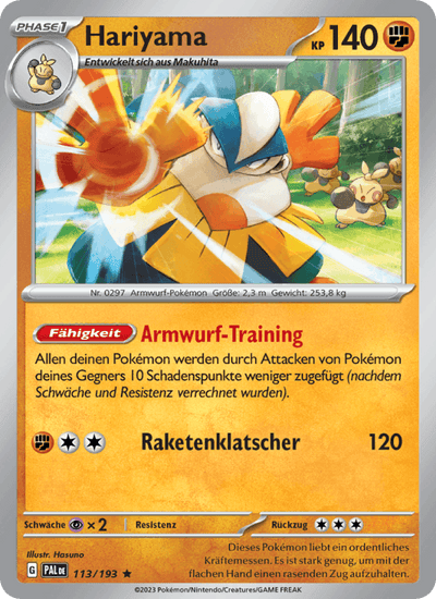 Hariyama 113/193 Entwicklungen in Paldea Pokémon Karte