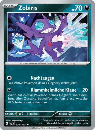 Zobiris 136/193 Entwicklungen in Paldea Pokémon Karte