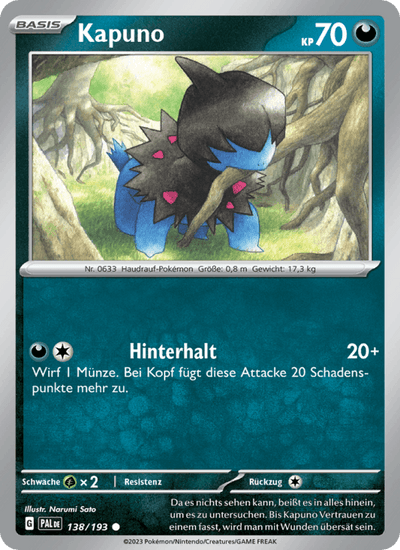 Kapuno 138/193 Entwicklungen in Paldea Pokémon Karte