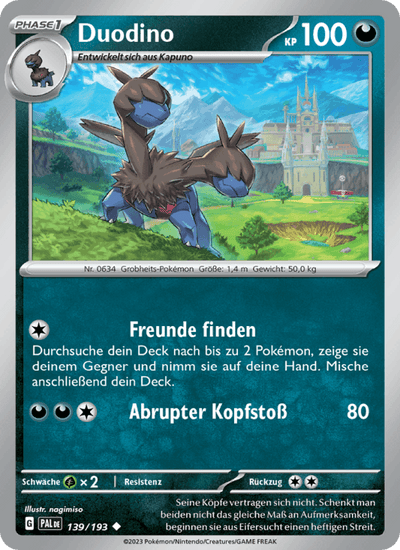 Duodino 139/193 Entwicklungen in Paldea Pokémon Karte