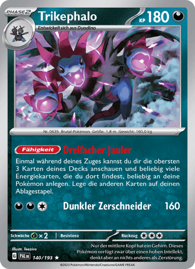 Trikephalo 140/193 Entwicklungen in Paldea Pokémon Karte