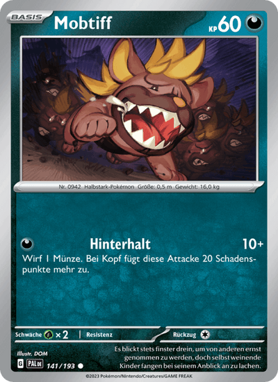 Mobtiff 141/193 Entwicklungen in Paldea Pokémon Karte
