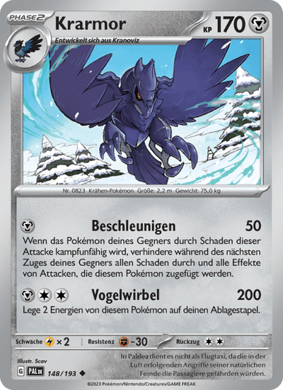 Krarmor 148/193 Entwicklungen in Paldea Pokémon Karte