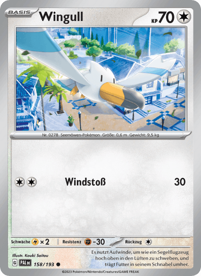 Wingull 158/193 Entwicklungen in Paldea Pokémon Karte
