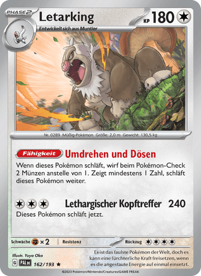 Letarking 162/193 Entwicklungen in Paldea Pokémon Karte