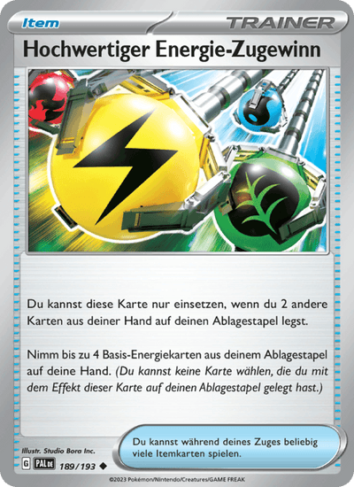 Hochwertiger Energie-Zugewinn 189/193 Entwicklungen in Paldea Pokémon Karte