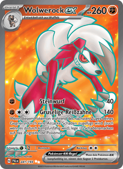 Wolwerock-ex 241/193 Entwicklungen in Paldea Pokémon Karte