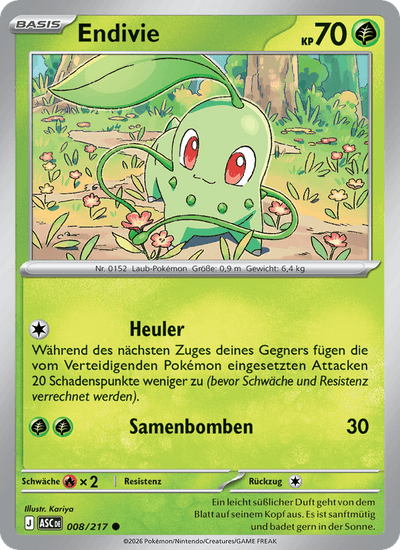 Endivie 008/217 Erhabene Helden Pokémon Karte