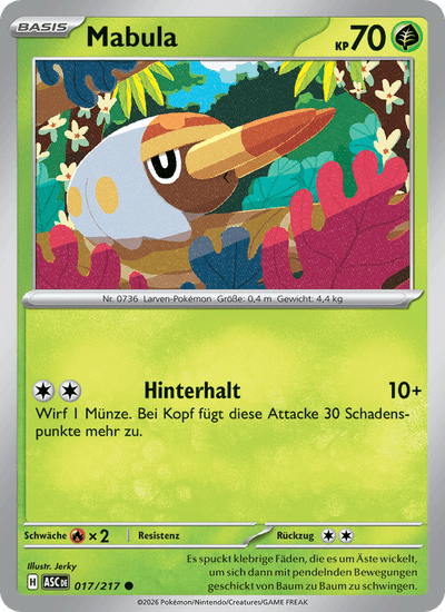 Mabula 017/217 Erhabene Helden Pokémon Karte