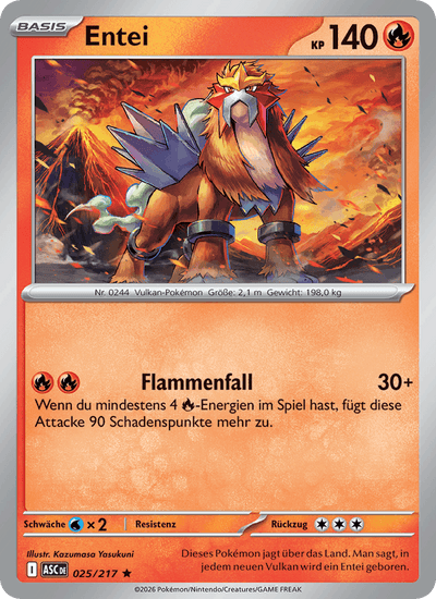 Entei 025/217 Erhabene Helden Pokémon Karte