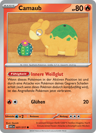 Camaub 027/217 Erhabene Helden Pokémon Karte