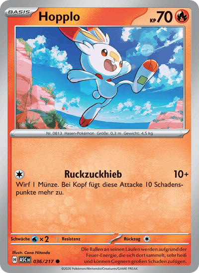 Hopplo 036/217 Erhabene Helden Pokémon Karte