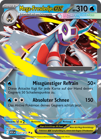 Mega-Frosdedje-ex 047/217 Erhabene Helden Pokémon Karte