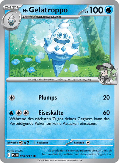 Ns Gelatroppo 050/217 Erhabene Helden Pokémon Karte