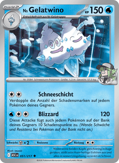 Ns Gelatwino 051/217 Erhabene Helden Pokémon Karte