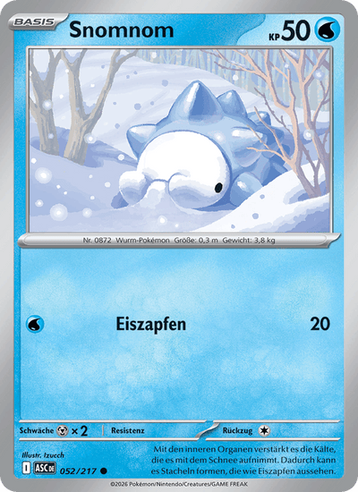 Snomnom 052/217 Erhabene Helden Pokémon Karte