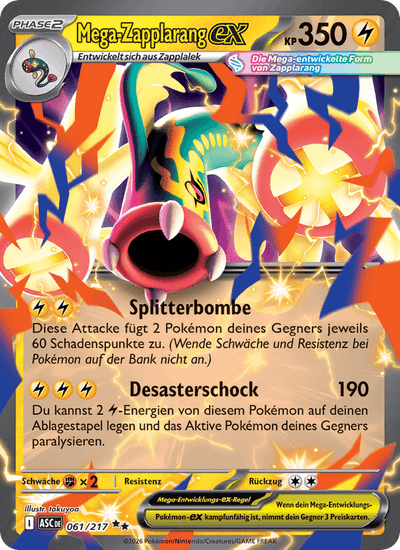 Mega-Zapplarang-ex 061/217 Erhabene Helden Pokémon Karte