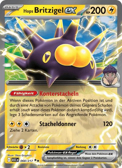 Hops Britzigel-ex 068/217 Erhabene Helden Pokémon Karte