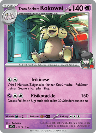 Team Rockets Kokowei 078/217 Erhabene Helden Pokémon Karte