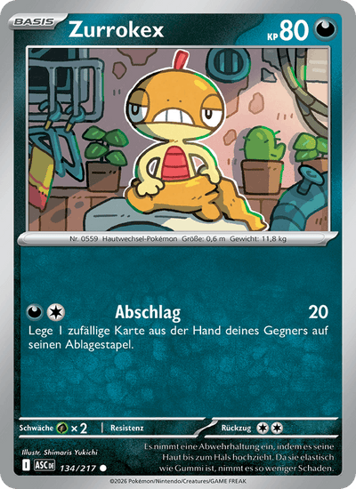Zurrokex 134/217 Erhabene Helden Pokémon Karte
