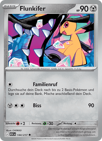 Flunkifer 144/217 Erhabene Helden Pokémon Karte