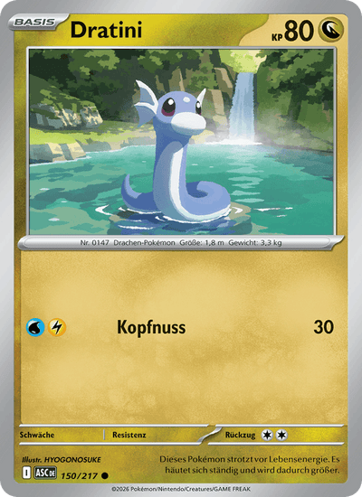 Dratini 150/217 Erhabene Helden Pokémon Karte