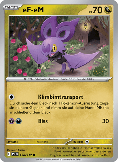 eF-eM 156/217 Erhabene Helden Pokémon Karte