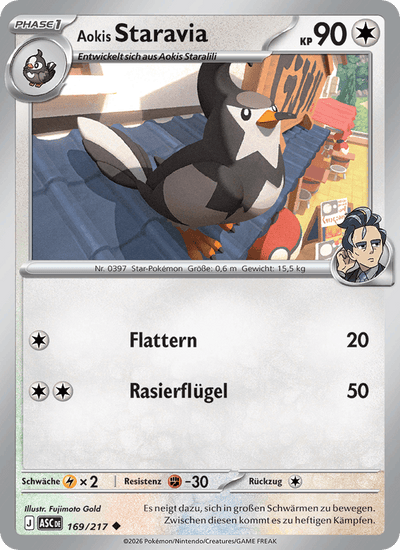 Aokis Staravia 169/217 Erhabene Helden Pokémon Karte
