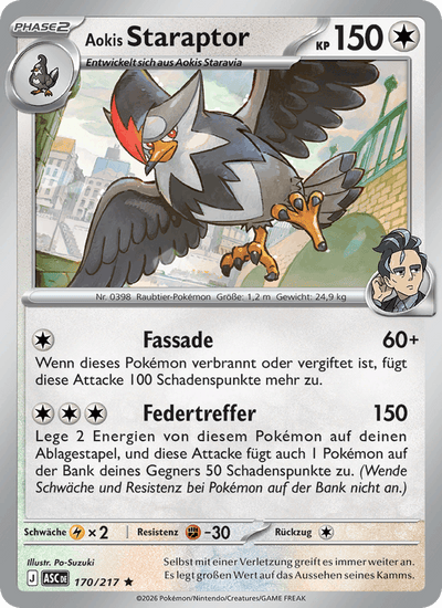 Aokis Staraptor 170/217 Erhabene Helden Pokémon Karte