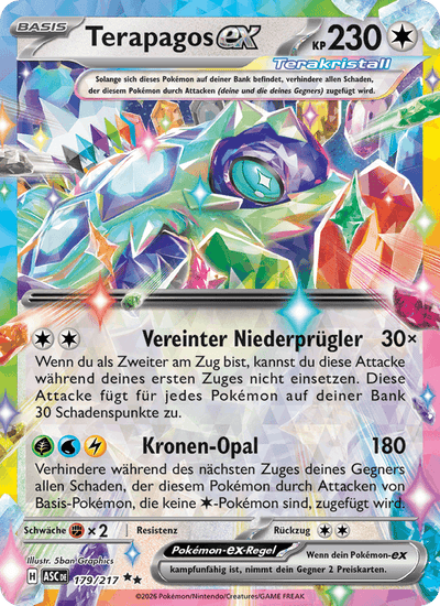 Terapagos-ex 179/217 Erhabene Helden Pokémon Karte