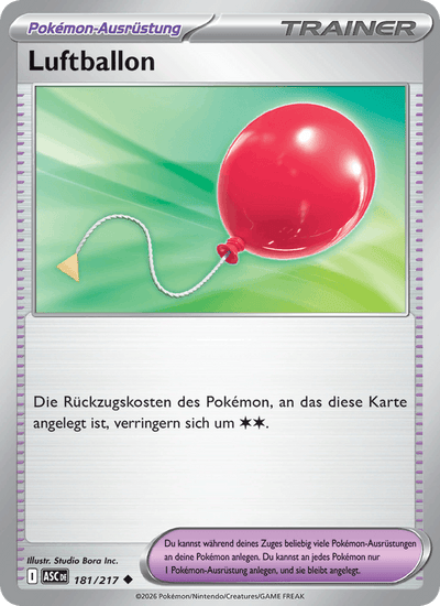 Luftballon 181/217 Erhabene Helden Pokémon Karte