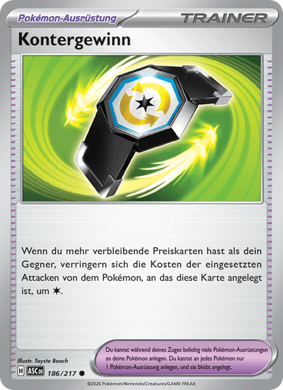 Kontergewinn 186/217 Erhabene Helden Pokémon Karte