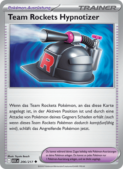 Team Rockets Hypnotizer 206/217 Erhabene Helden Pokémon Karte